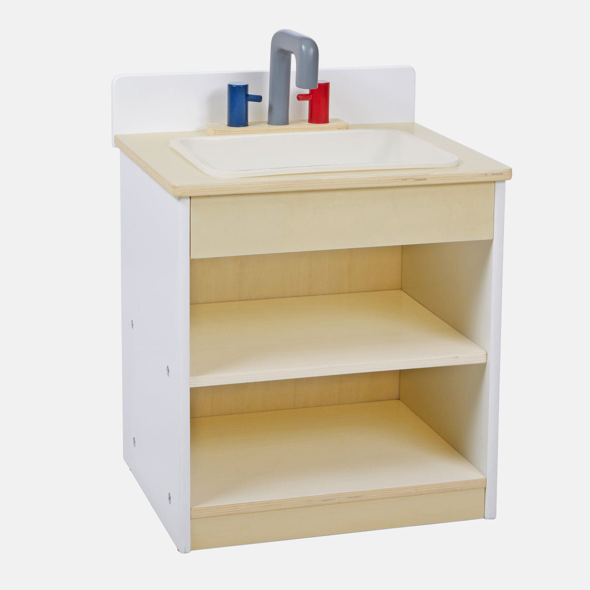 White Wooden Toddler Play Sink