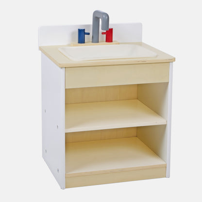 White Wooden Toddler Play Sink