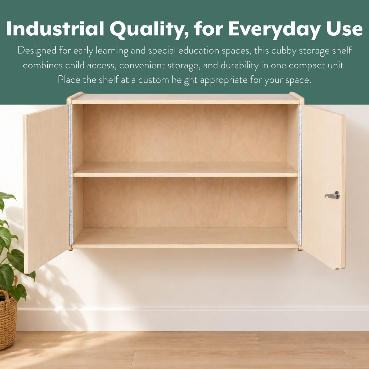 Locking Wall-Mounted Classroom Storage Cabinet, view 3