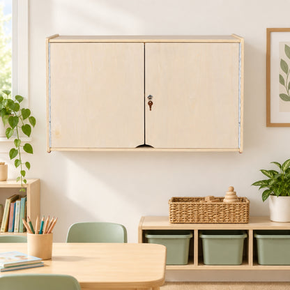 Locking Wall-Mounted Classroom Storage Cabinet
