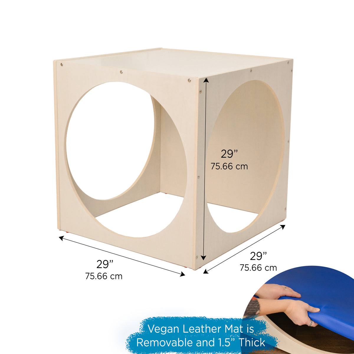 Birch Plywood Reading Cube Nook with Mat, view 2