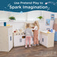 4-Piece Wooden Play Kitchen Set with Hutch, view 5