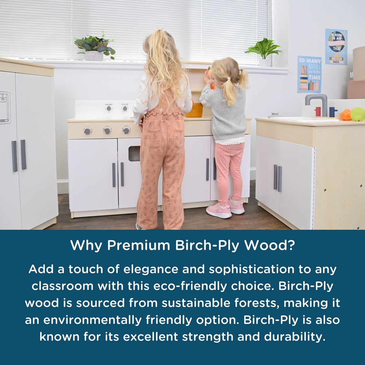 4-Piece Wooden Play Kitchen Set with Hutch, view 8