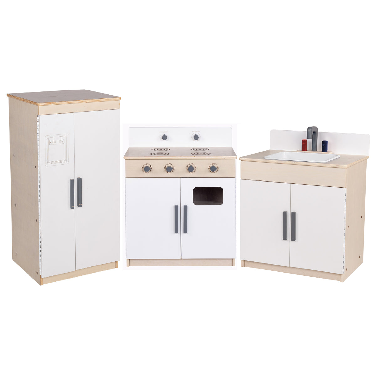 3-Piece Wooden Play Kitchen Set