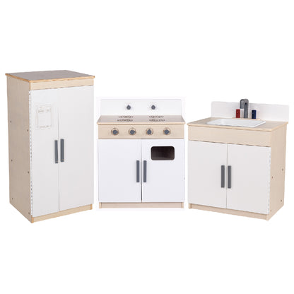 3-Piece Wooden Play Kitchen Set