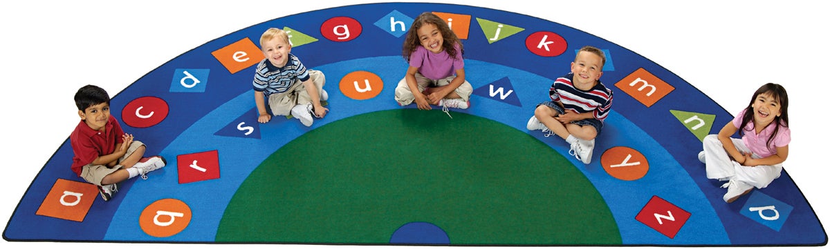Alpha Shapes Semi-Circle Seating Classroom Rug