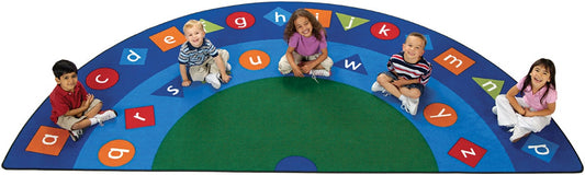 Alpha Shapes Semi-Circle Seating Classroom Rug