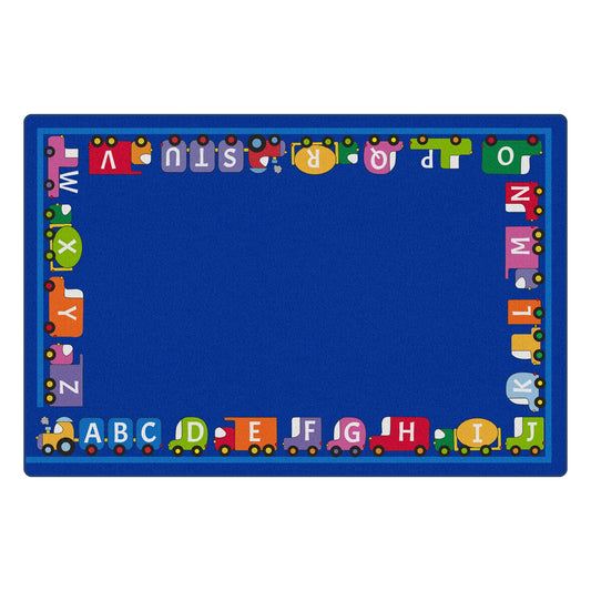 Caravan of Cars Classroom Play Rug, 6' x 9'