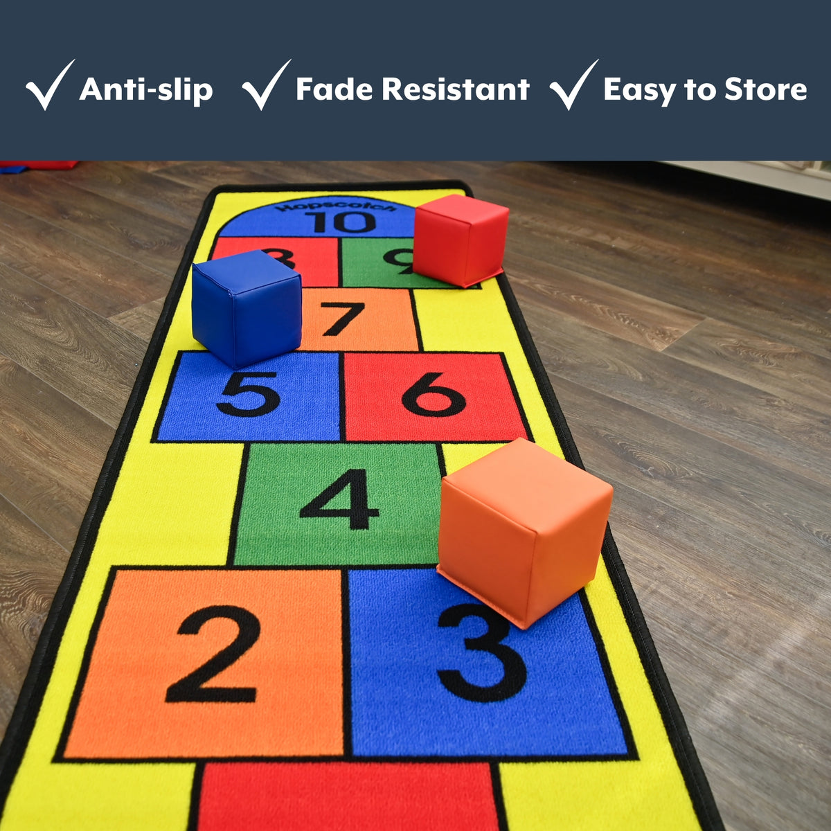Hopscotch Play Carpet for Classroom Movement Breaks, view 3