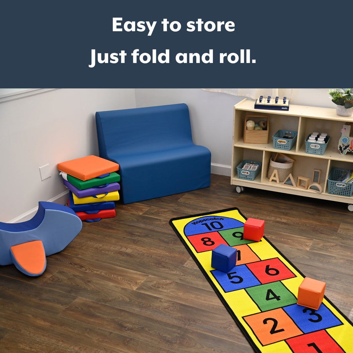 Hopscotch Play Carpet for Classroom Movement Breaks, view 2