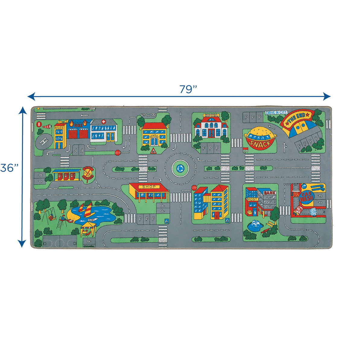 City Life Road Play Carpet for Classrooms, view 2