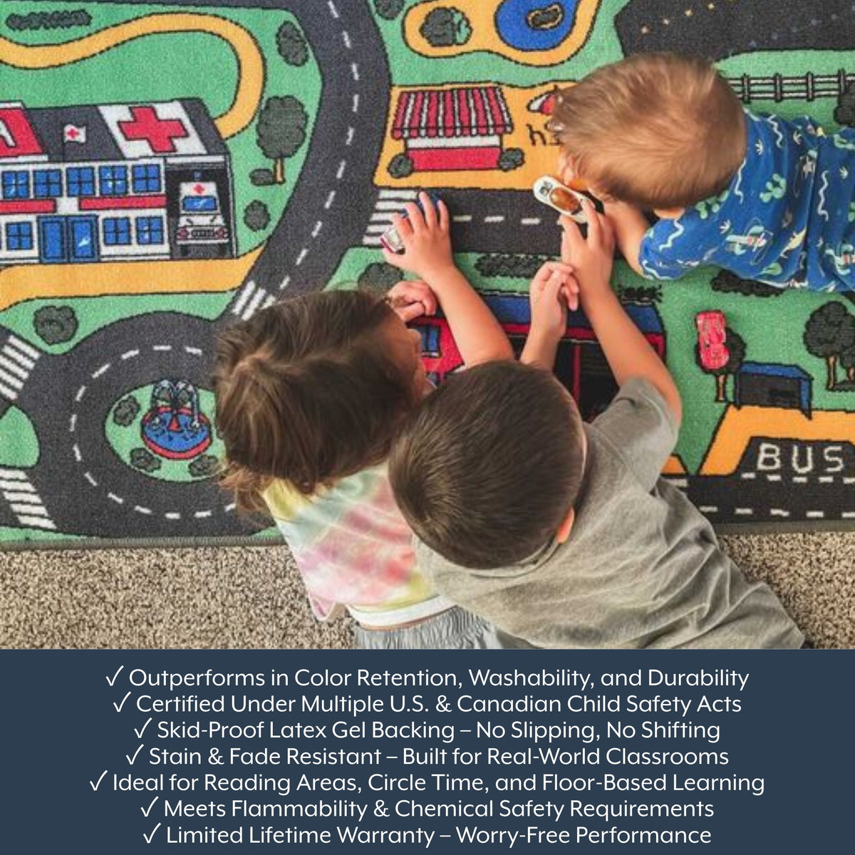 City Life Road Play Carpet for Classrooms, view 5
