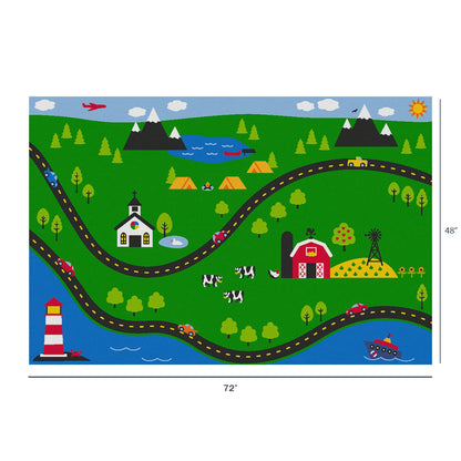 Sunday Drive Road Play Rug, 4' x 6', view 2