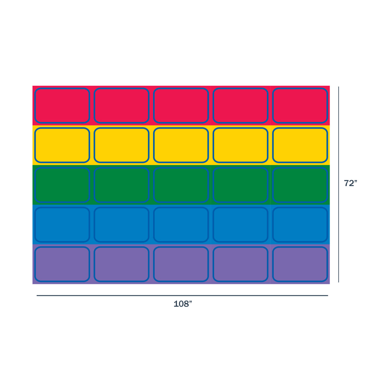 Rainbow Mosaic Classroom Rug, 6' x 9', view 2