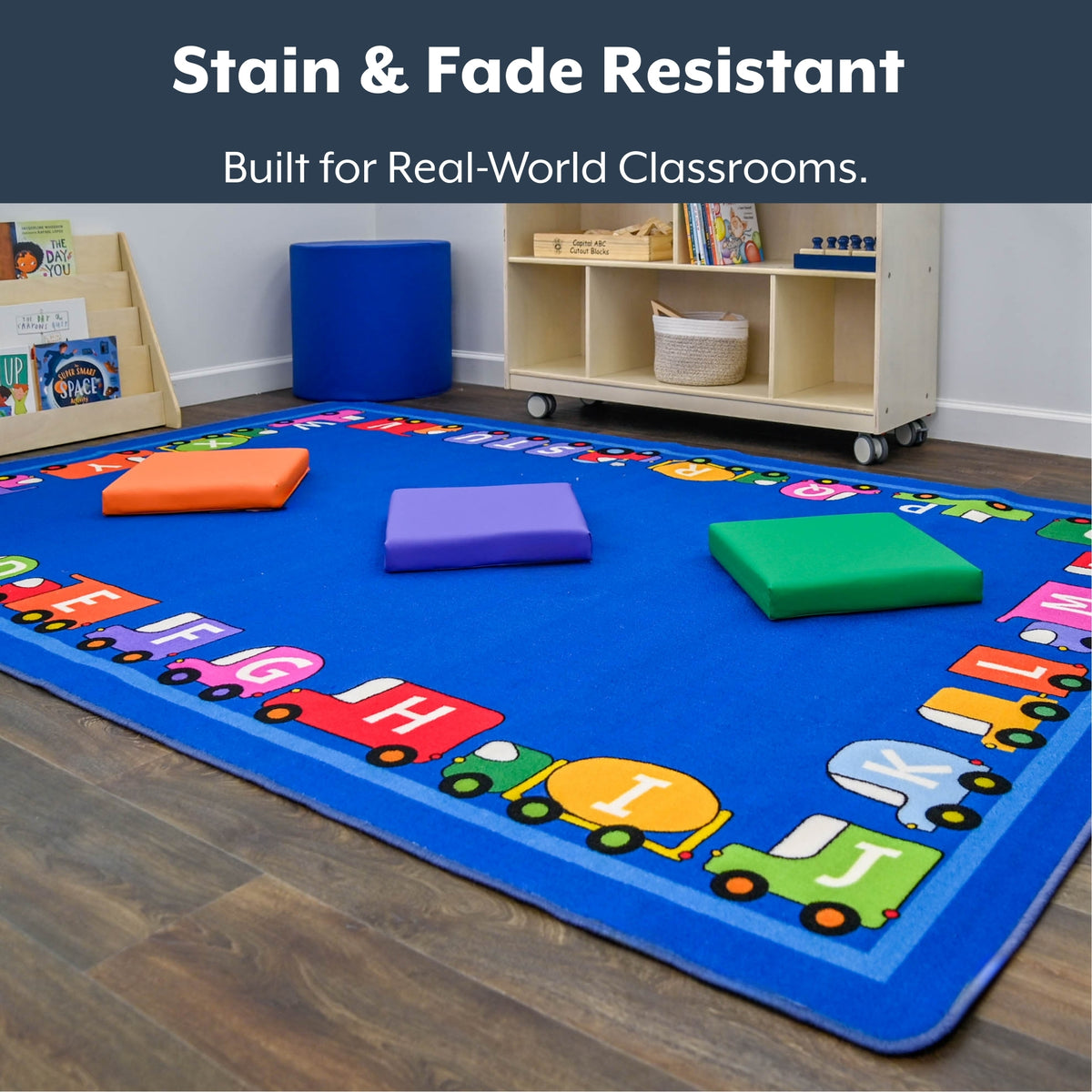 Caravan of Cars Classroom Play Rug, 6' x 9', view 3