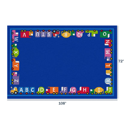 Caravan of Cars Classroom Play Rug, 6' x 9', view 2