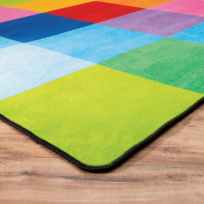 Rainbow Mosaic Classroom Rug, 6' x 9', view 3