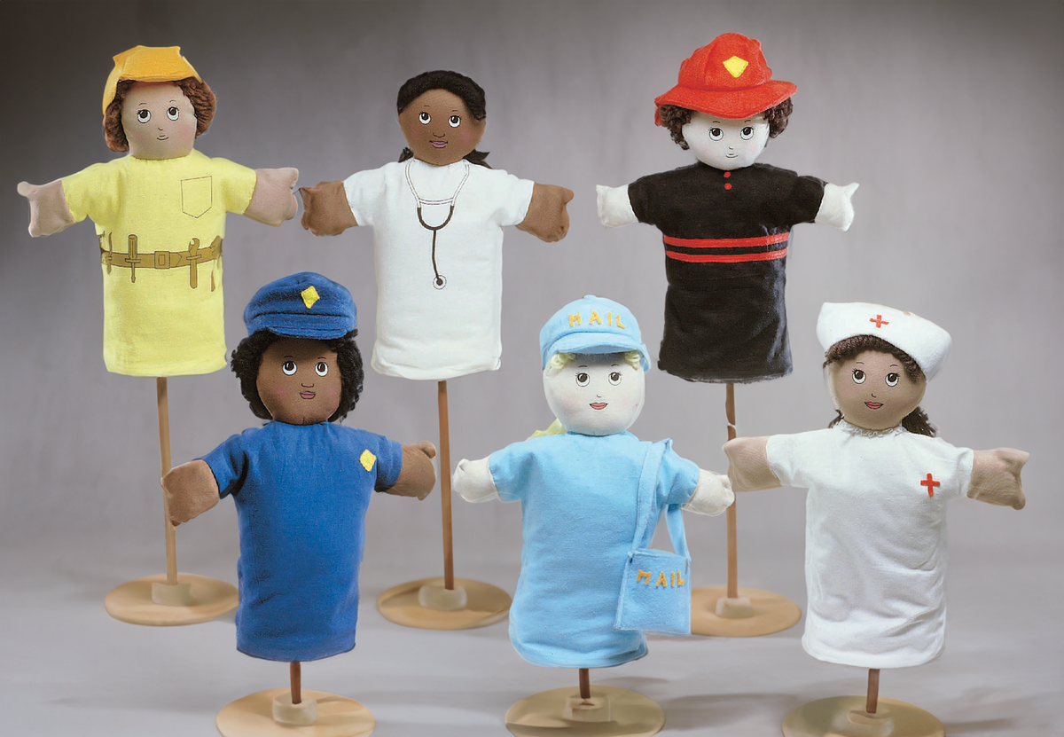 9" Community Helper Career Hand Puppets – Set of 6, view 2