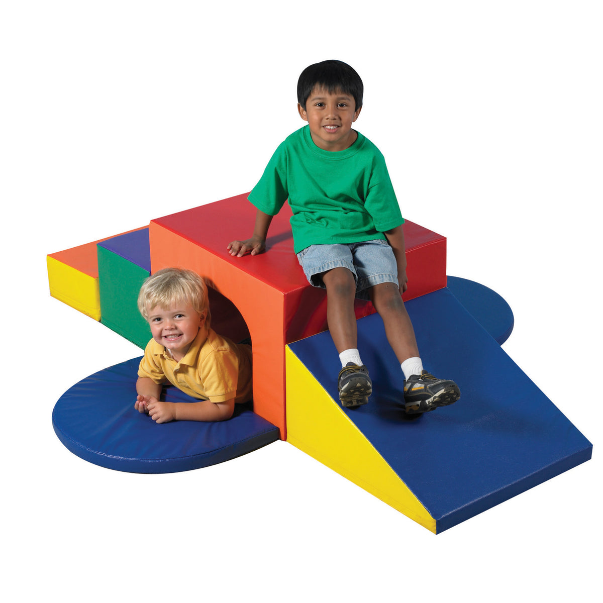 7-Piece Soft Play Climber with Tunnel, Ramp and Steps