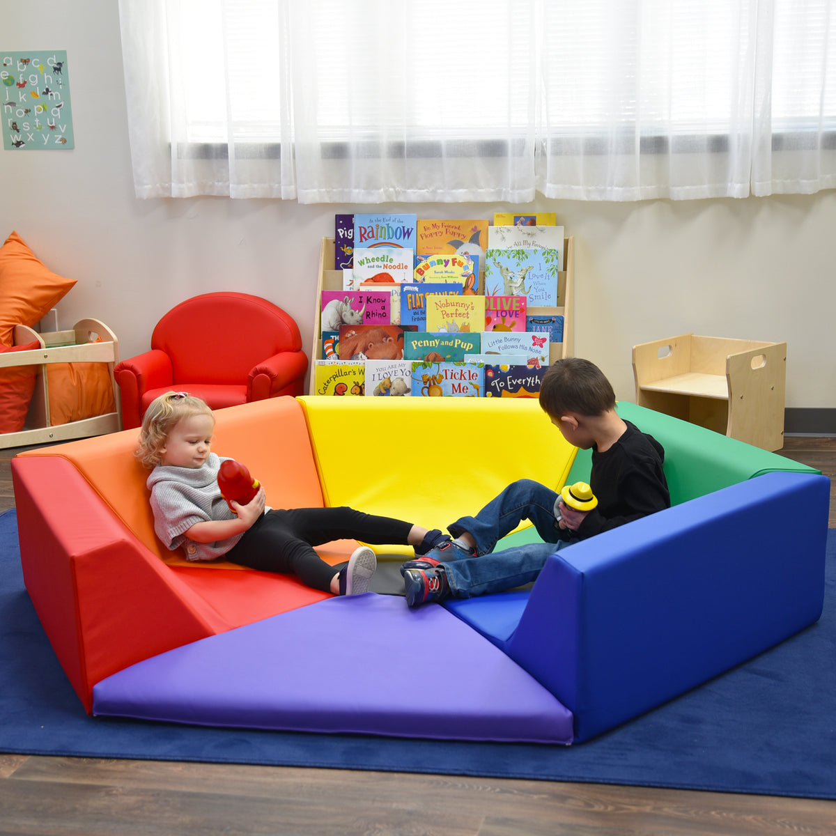 Hexagon Soft Seating Reading Nook, 7 Pieces, view 9