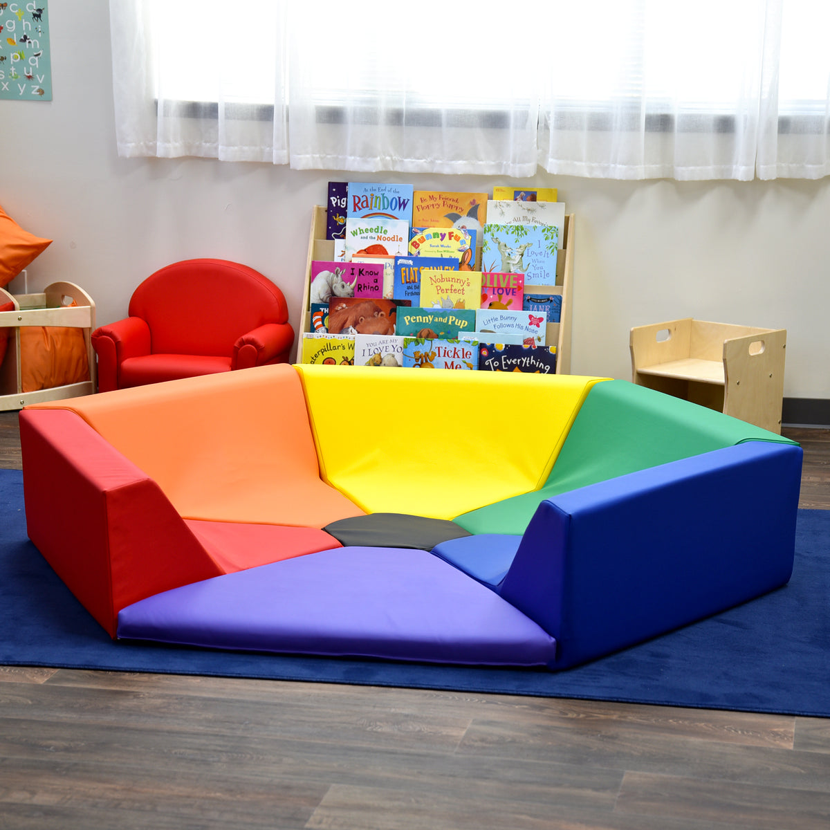Hexagon Soft Seating Reading Nook, 7 Pieces, view 6