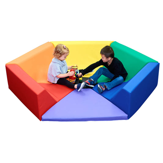 Hexagon Soft Seating Reading Nook, 7 Pieces