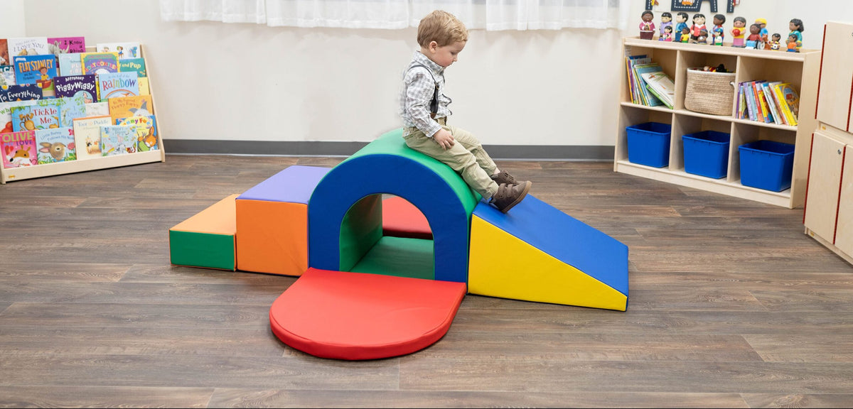 6-Piece Soft Play Tunnel Slide Climber, view 3