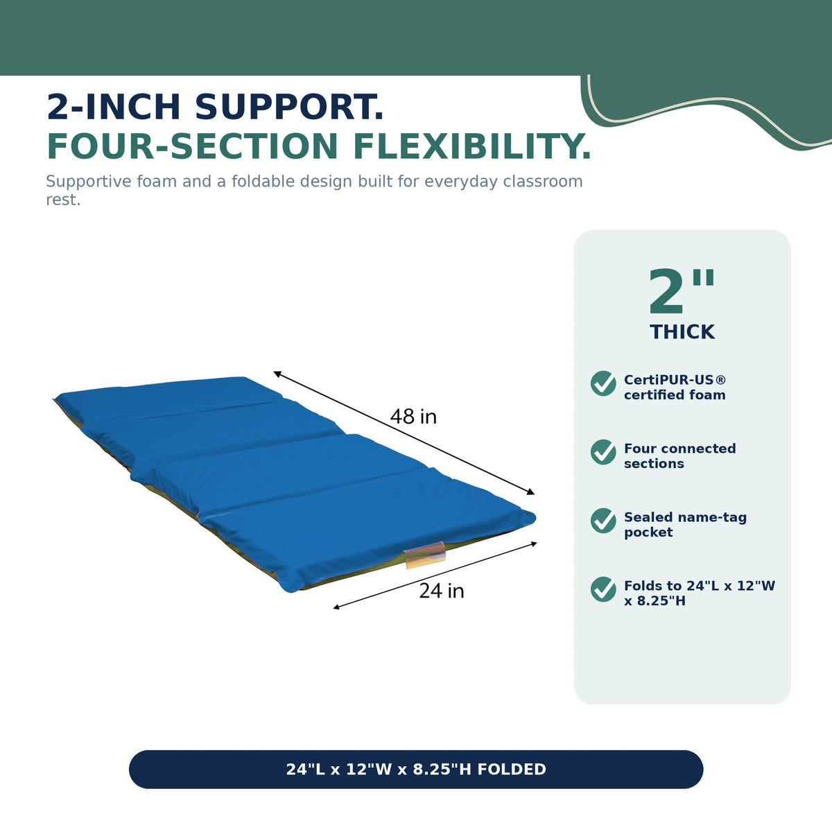 Folding Rest Mat Classroom Bundle with Cart – Sage/Deep Water, view 5