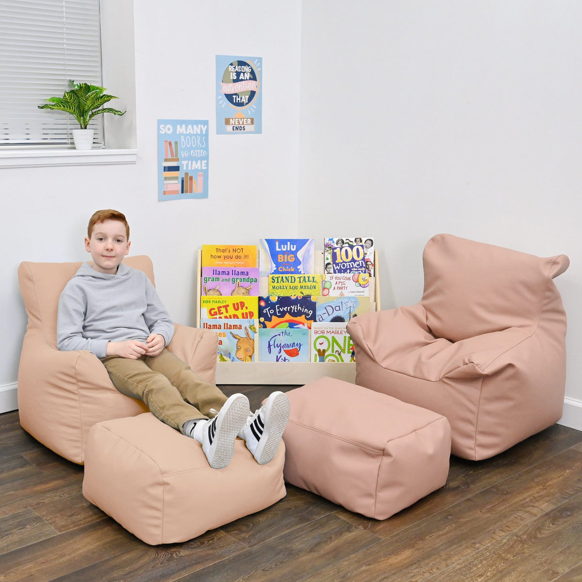 Kids Bean Bag Chair and Ottoman Set, view 3