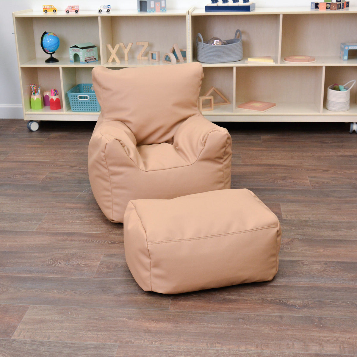 Kids Bean Bag Chair and Ottoman Set, view 2