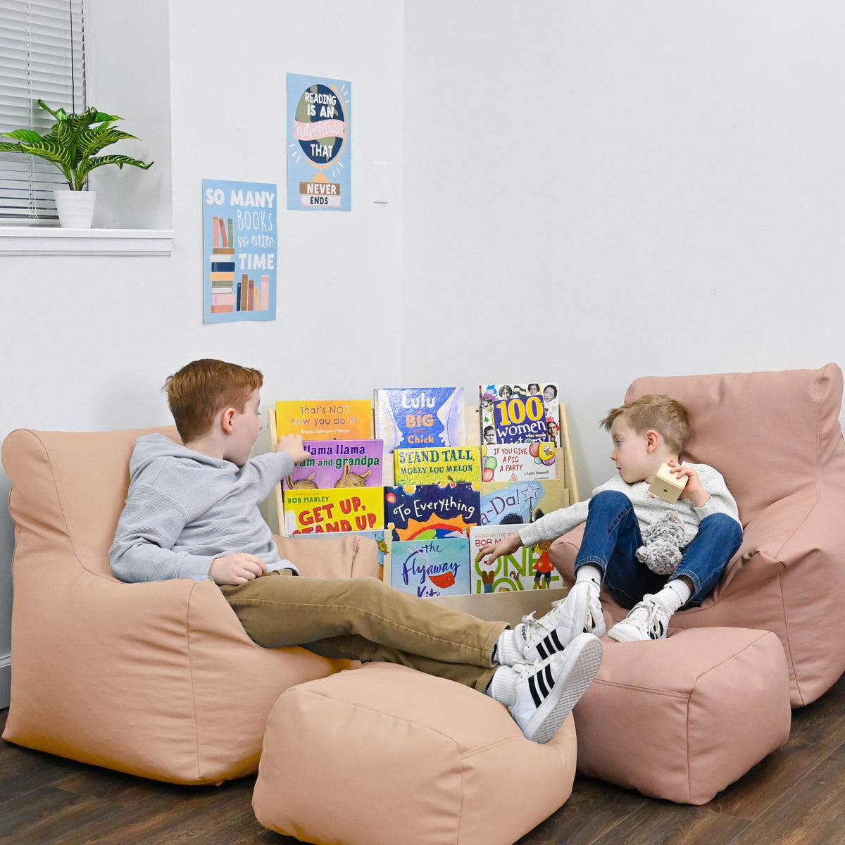 Kids Bean Bag Chair and Ottoman Set, view 6