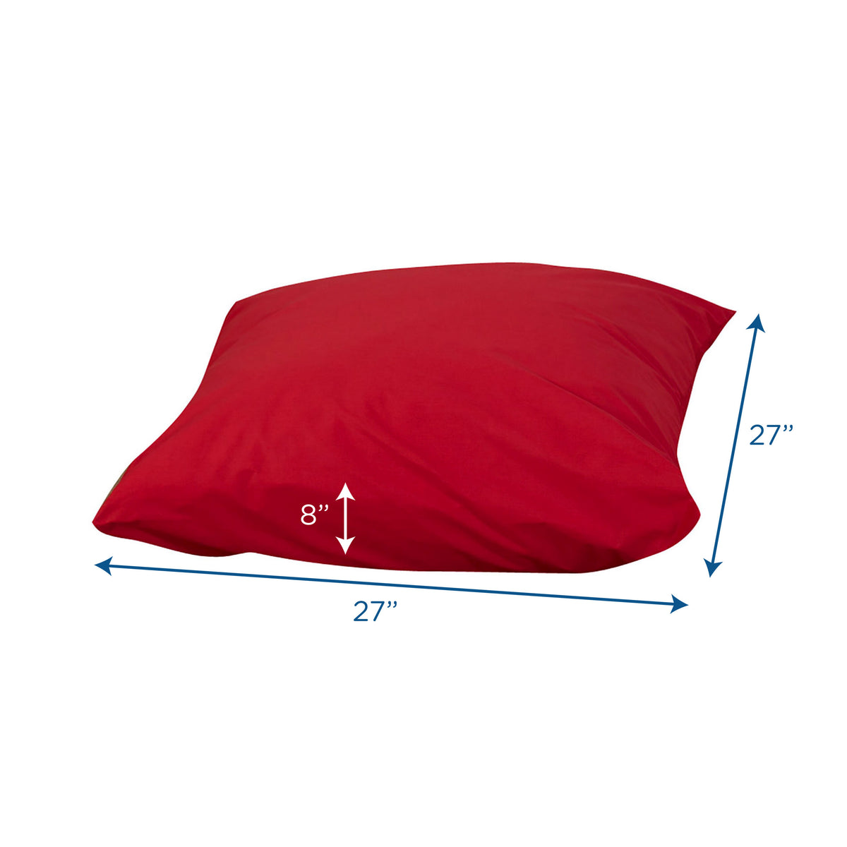 27" Extra-Large Floor Pillow – Red, view 2