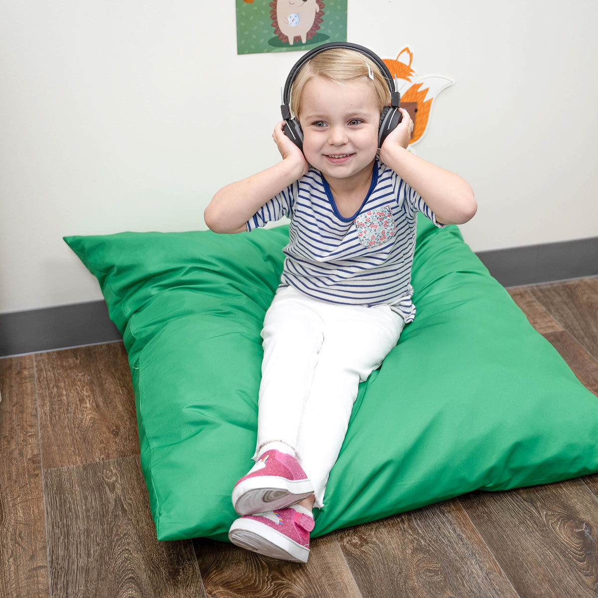 27" Extra-Large Floor Pillow – Green, view 2