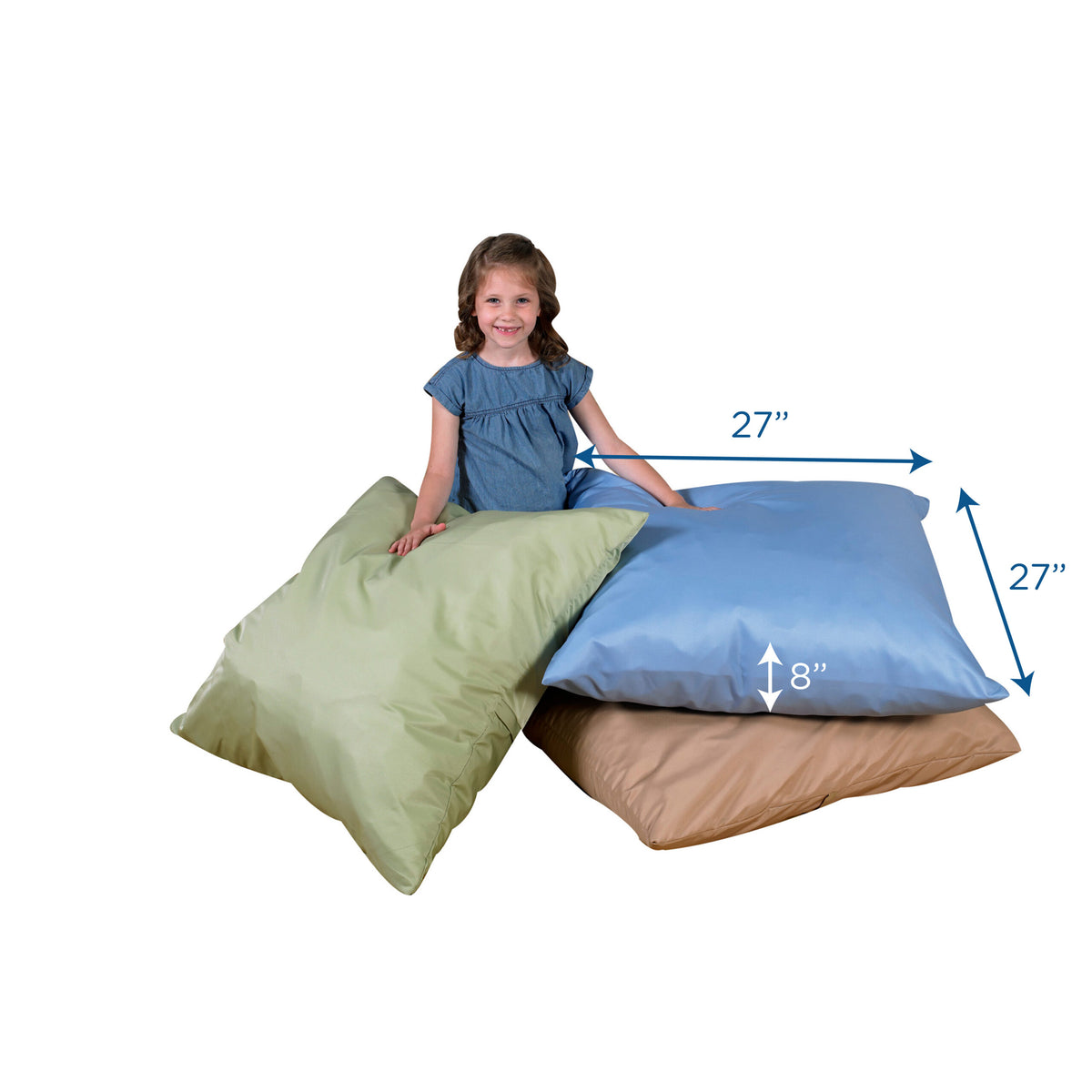 27" Extra-Large Floor Pillows – Set of 3, Light Woodland, view 2