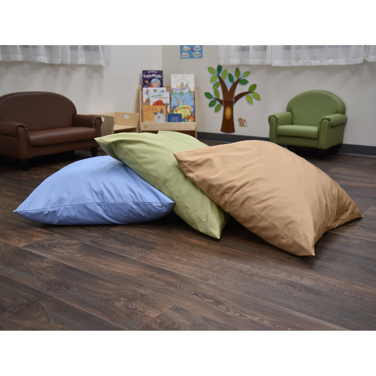 27" Extra-Large Floor Pillows – Set of 3, Light Woodland, view 9