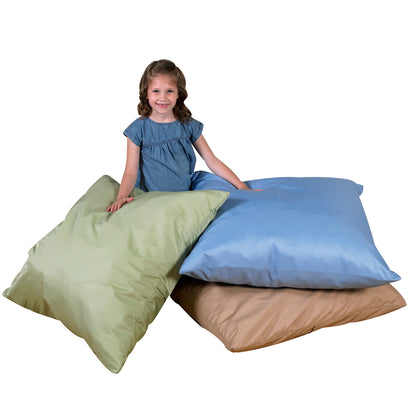 27" Extra-Large Floor Pillows – Set of 3, Light Woodland