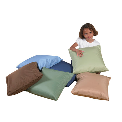 17" Foam-Filled Vegan Leather Floor Pillows – Set of 6, view 11