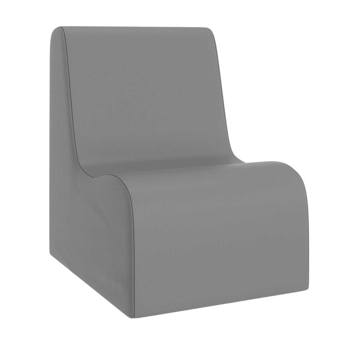 Happy Hangout Medium Contour Foam Kids Chair – Gray