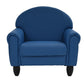 Kids Vegan Leather Chair and Sofa with Adjustable Legs, Deep Water Blue with Black Legs / Chair