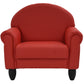 Kids Vegan Leather Chair and Sofa with Adjustable Legs, Red with Black Legs / Chair