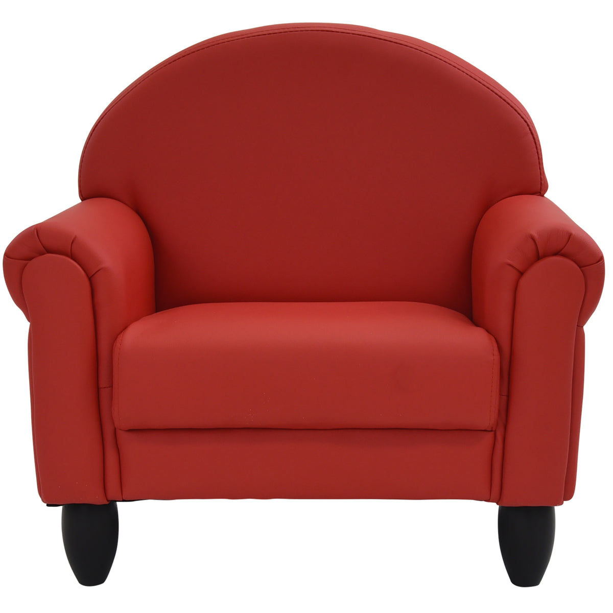 Kids Vegan Leather Chair and Sofa with Adjustable Legs, Red with Black Legs / Chair