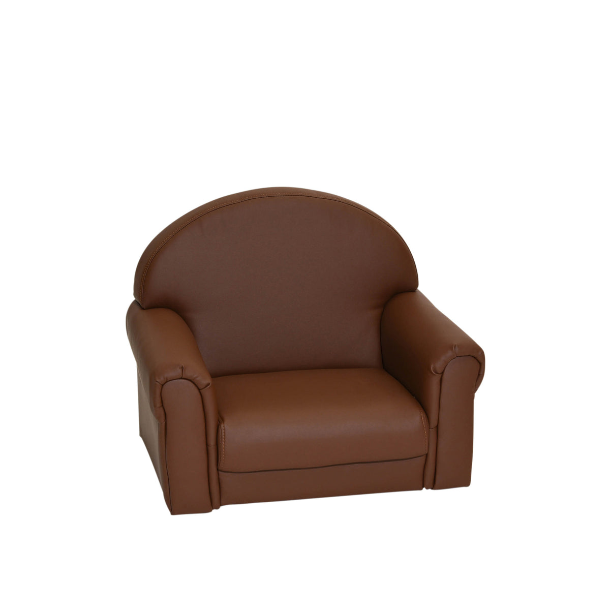 Kids Vegan Leather Chair and Sofa with Adjustable Legs, Walnut with Black Legs / Chair