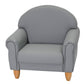 Kids Vegan Leather Chair and Sofa with Adjustable Legs, Gray with Natural Legs / Chair