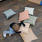 17" Foam-Filled Vegan Leather Floor Pillows – Set of 6, view 4
