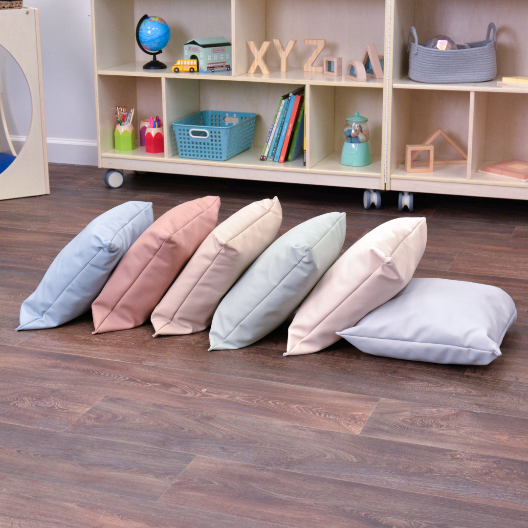 17" Foam-Filled Vegan Leather Floor Pillows – Set of 6, view 3