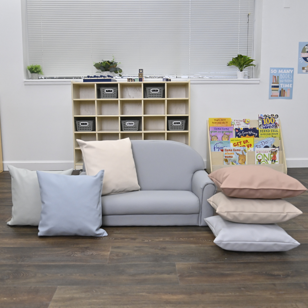 17" Foam-Filled Vegan Leather Floor Pillows – Set of 6, view 2
