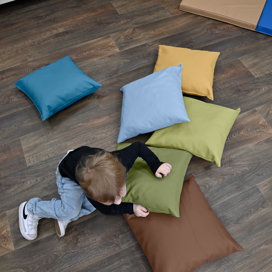 17" Foam-Filled Vegan Leather Floor Pillows – Set of 6, view 9