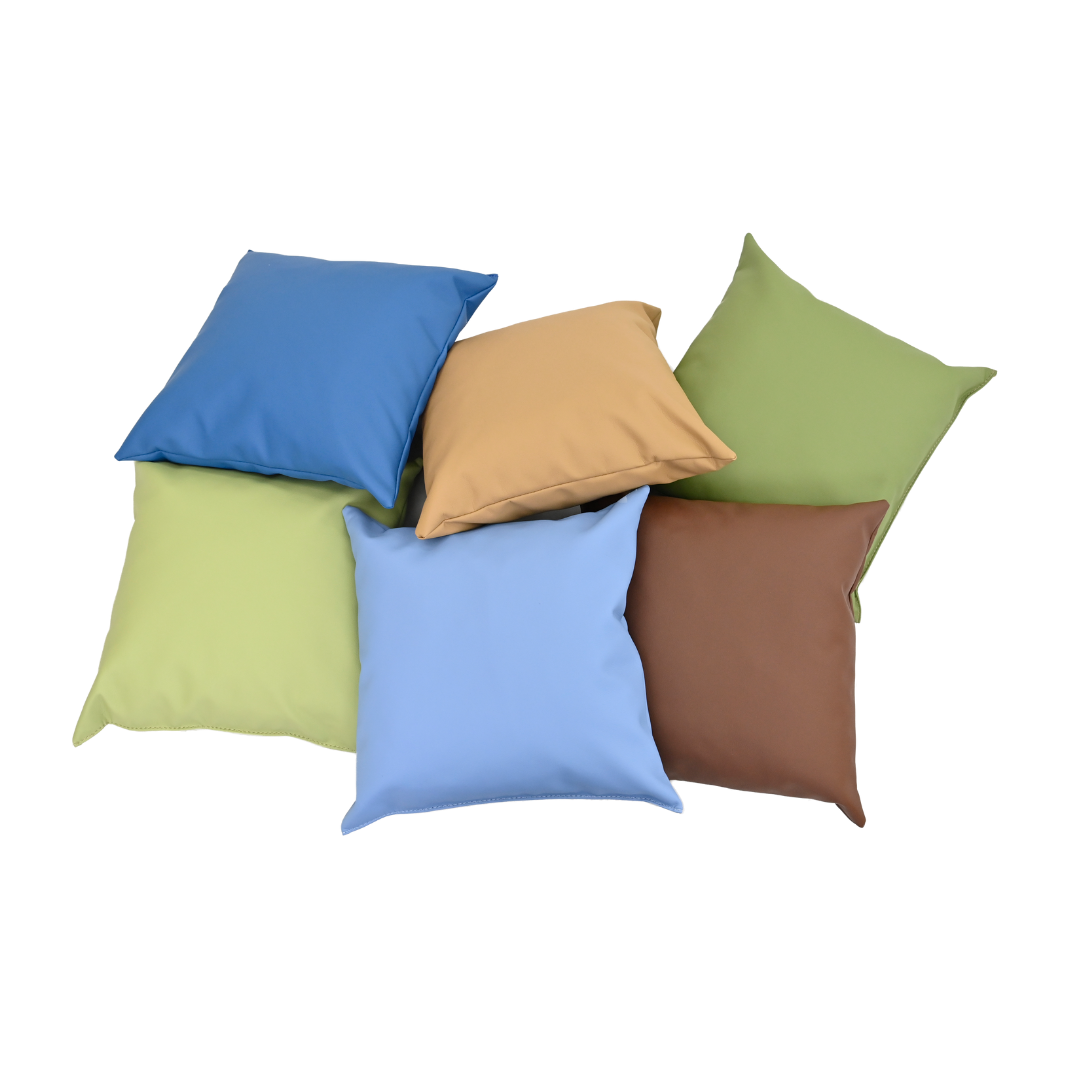 17" Foam-Filled Vegan Leather Floor Pillows – Set of 6, view 8