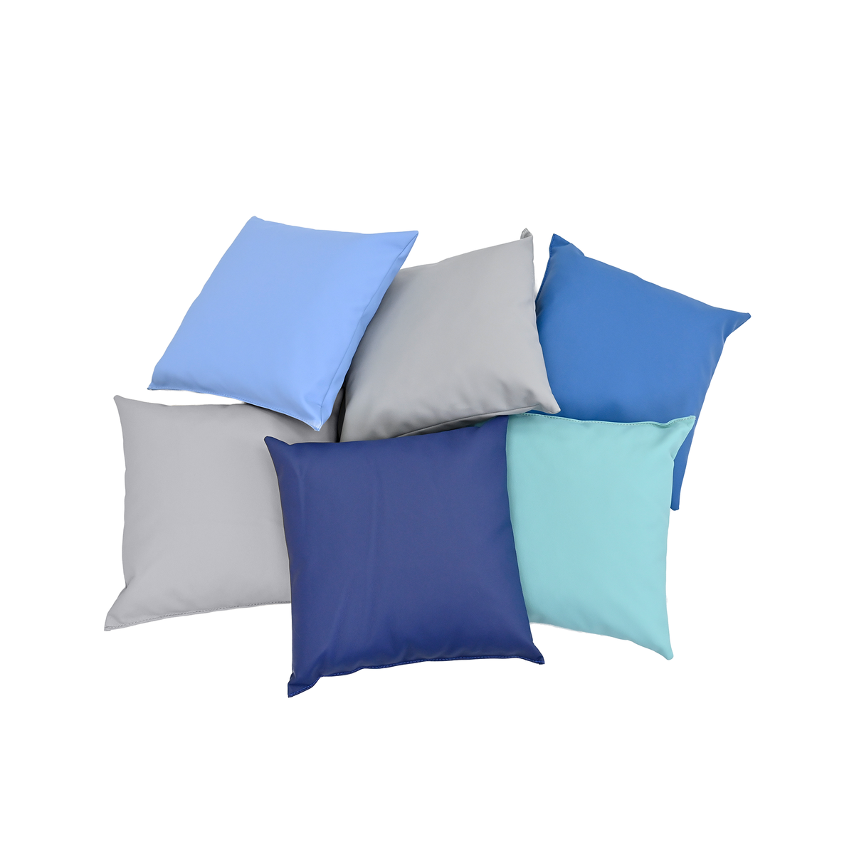 17" Foam-Filled Vegan Leather Floor Pillows – Set of 6, view 5