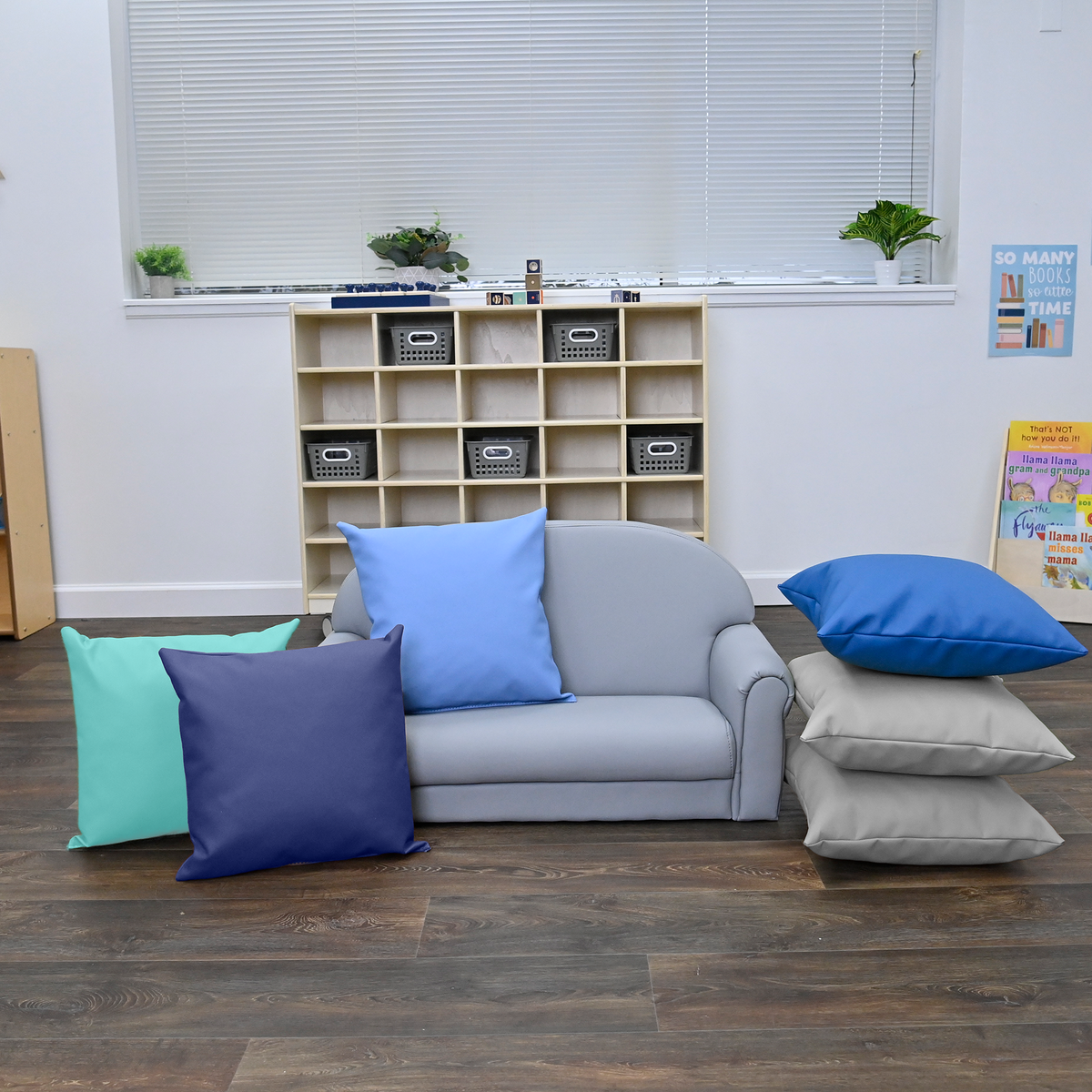 17" Foam-Filled Vegan Leather Floor Pillows – Set of 6, view 6